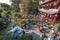 Tea room aerial view in Wenshu buddhist monastery in Chengdu