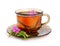 Tea with rosebay willowherb in glass.