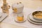 Tea service or set with pot, cup, saucer, plates