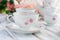 Tea set with floral print