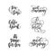 Tea shop lettering collection. Motivational typography made in vector