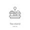 tea stand icon vector from high tea collection. Thin line tea stand outline icon vector illustration. Outline, thin line tea stand