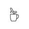 Tea stirring spoon line icon