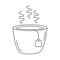 Tea, teacup with teabag hot beverage antioxidant line icon style