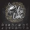 Tea time Hipster Vintage Stylized Lettering. Vector Illustration