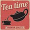 Tea time retro poster