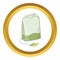 Teabag of green tea vector icon