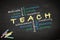 Teach concept written on blackboard