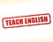 Teach english text stamp