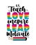 Teach, love, inspire, lead, motivate - colorful text with pencil.