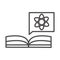 Teach school and education book lesson science line style icon
