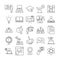 Teach school education learn knowledge and training icons set line style icon