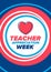 Teacher Appreciation Week in United States. Celebrated in May. In honour of teachers. School and education. Vector