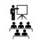 Teacher and audience vector icon