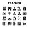 Teacher Education Collection Icons Set Vector