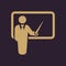 The teacher icon. Training and presentation, seminar, learning symbol. Flat