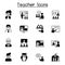 Teacher, lecturer, professor, speaker icons set vector illustration graphic design