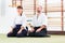Teacher and student at Aikido martial arts school