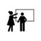 Teacher student black board explain icon. Element of back to school illustration icon. Signs and symbol collection icon for