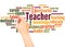 Teacher word cloud hand writing concept