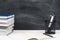 Teacher workplace books stationery chalkboard