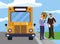 teachers couple in stop bus