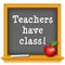 Teachers have class!. Red apple, chalk, blackboard. Celebrate Teacher Day, national holiday, Tuesday, first full week of May.