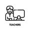 Teachers outline icon style design illustration on white background