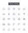 Teaching line icons collection. undercover, informant, operative, handler, espionage, surveillance, intelligence vector