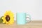 Teacup Photo Mockup And Sunflower photo Natural Photo