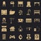 Teahouse icons set, simple style