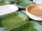 Teak , betel palm leaf dish plate organic pure green nature natural selected focus