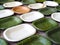 Teak , betel palm leaf dish plate organic pure green nature natural selected focus