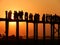 Teak bridge in the sunset