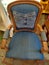 Teak chair with denim cloth