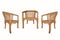 Teak chair set on white background