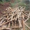 Teak wood waste pieces