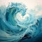 Teal Baroque Seascape Abstract: A Hyper-realistic Digital Painting