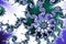 Teal and blue spiral fractal 3d effect