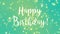 Teal blue yellow Happy Birthday greeting card