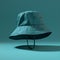 Teal Bucket Hat 3d Models: Dark Aquamarine, Hyper-realistic Still Life