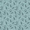 Teal cat, paw prints, fish, and hearts seamless and repeat pattern background