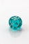 Teal colored isolated dice