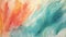 Teal and Coral Abstract Brush Strokes Expressive Modern Art