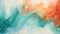 Teal and Coral Abstract Brush Strokes Expressive Modern Art