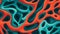 Teal and Coral Abstract Patterns Vibrant and Energetic