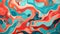 Teal and Coral Abstract Patterns Vibrant and Energetic