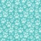 Teal Doggy Paw Print Tile Pattern Repeat Background