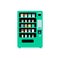 Teal green vending machine - flat isolated vector illustration.