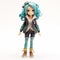 Teal-haired Anime Girl Figurine In Captivating Suburban Ennui Style